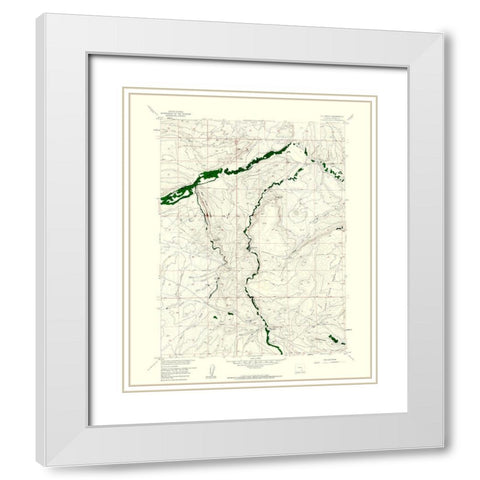 T L Ranch Wyoming Quad - USGS 1958 White Modern Wood Framed Art Print with Double Matting by USGS