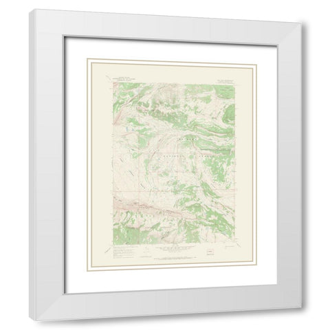 Tosi Peak Wyoming Quad - USGS 1967 White Modern Wood Framed Art Print with Double Matting by USGS