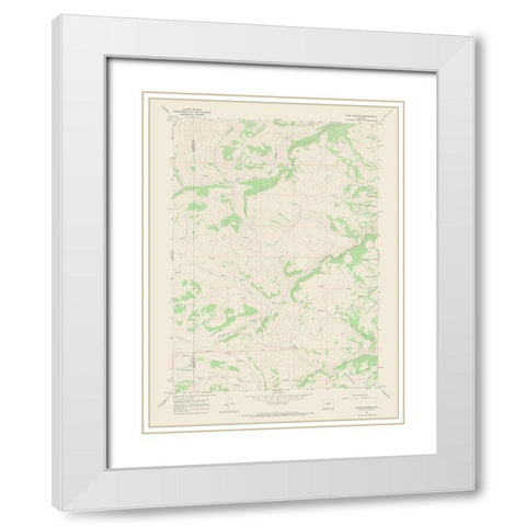 Turk Springs Wyoming Quad - USGS 1967 White Modern Wood Framed Art Print with Double Matting by USGS