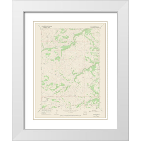 Turk Springs Wyoming Quad - USGS 1967 White Modern Wood Framed Art Print with Double Matting by USGS