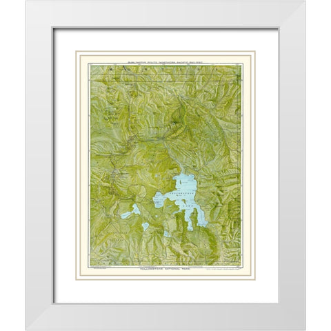 Yellowstone Park - Burlington Route 1898 White Modern Wood Framed Art Print with Double Matting by Poole