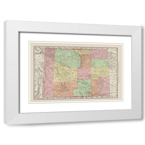 Wyoming - Rand McNally 1903 White Modern Wood Framed Art Print with Double Matting by Rand McNally