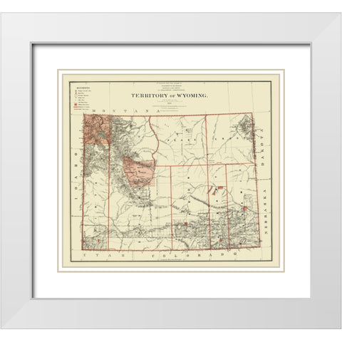 Wyoming - Bien 1879 White Modern Wood Framed Art Print with Double Matting by Bien