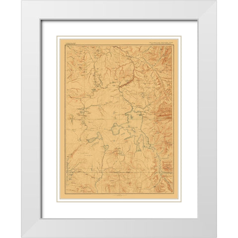 Yellowstone National Park Wyoming - USGS 1885 White Modern Wood Framed Art Print with Double Matting by USGS