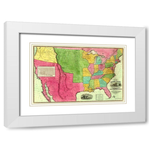 United States, Territories, Districts - Barber White Modern Wood Framed Art Print with Double Matting by Barber