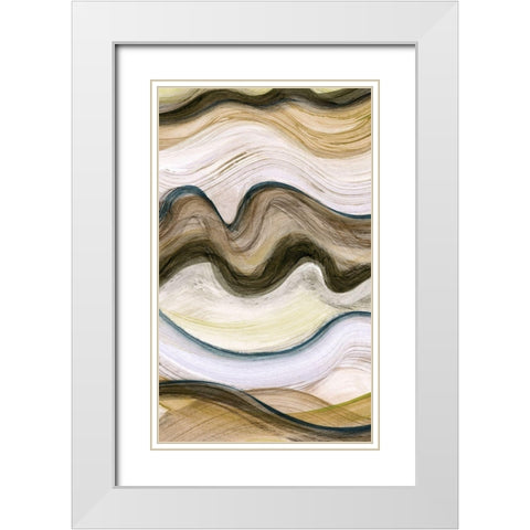 Wavelength I White Modern Wood Framed Art Print with Double Matting by Brey