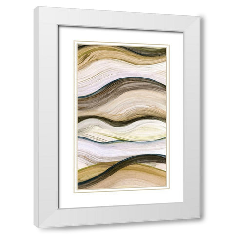 Wavelenght III White Modern Wood Framed Art Print with Double Matting by Brey