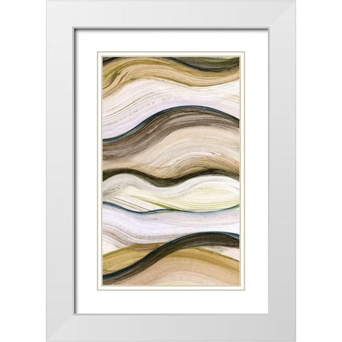 Wavelenght III White Modern Wood Framed Art Print with Double Matting by Brey