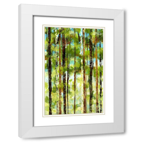 Forest I White Modern Wood Framed Art Print with Double Matting by Brey