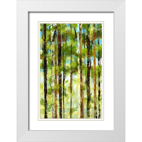 Forest I White Modern Wood Framed Art Print with Double Matting by Brey