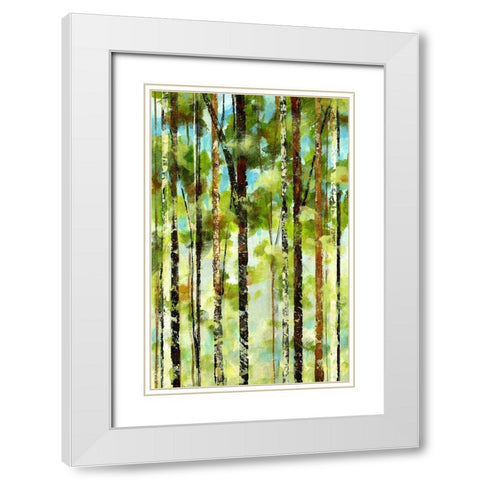 Forest II White Modern Wood Framed Art Print with Double Matting by Brey