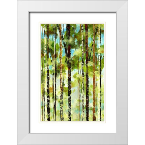 Forest II White Modern Wood Framed Art Print with Double Matting by Brey