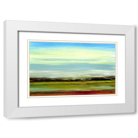 Seaview Landscape White Modern Wood Framed Art Print with Double Matting by Brey