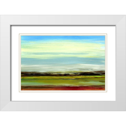 Seaview Landscape White Modern Wood Framed Art Print with Double Matting by Brey