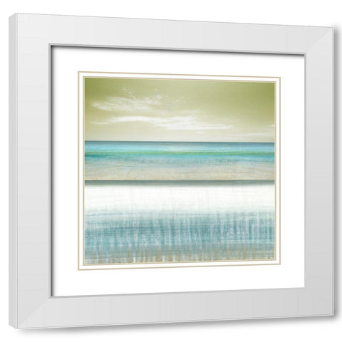 Sun and Sand I White Modern Wood Framed Art Print with Double Matting by Brey