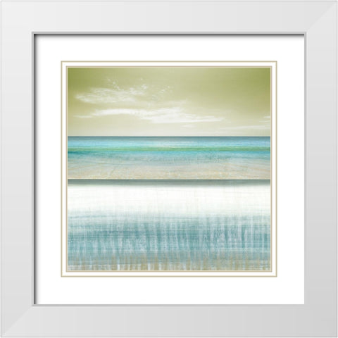 Sun and Sand I White Modern Wood Framed Art Print with Double Matting by Brey