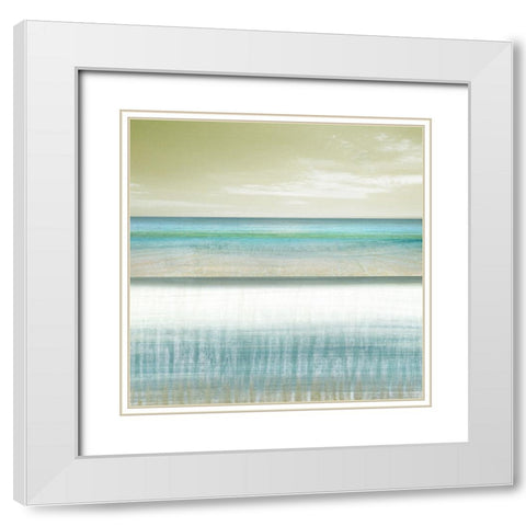 Sun and Sand White Modern Wood Framed Art Print with Double Matting by Brey