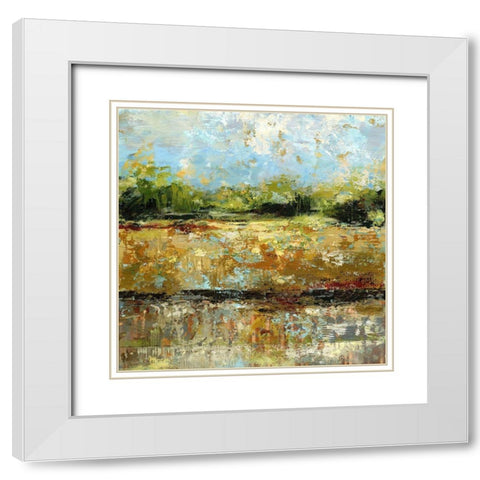 Summerview White Modern Wood Framed Art Print with Double Matting by Brey