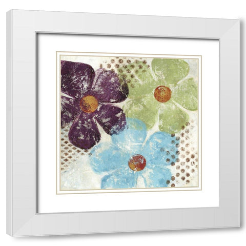 Floral Textures I White Modern Wood Framed Art Print with Double Matting by Brey