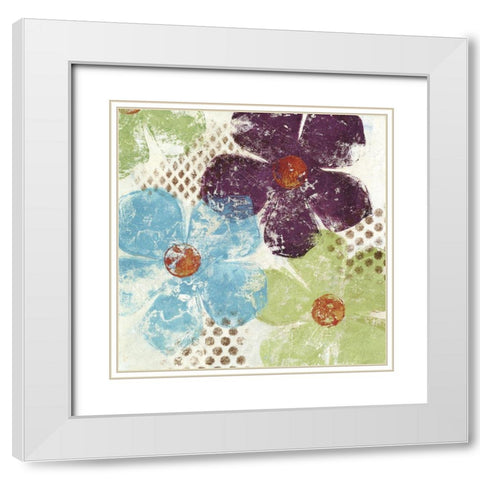 Floral Textures II White Modern Wood Framed Art Print with Double Matting by Brey