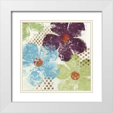 Floral Textures II White Modern Wood Framed Art Print with Double Matting by Brey