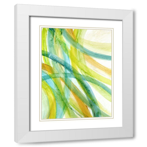 Ribbons I White Modern Wood Framed Art Print with Double Matting by Brey