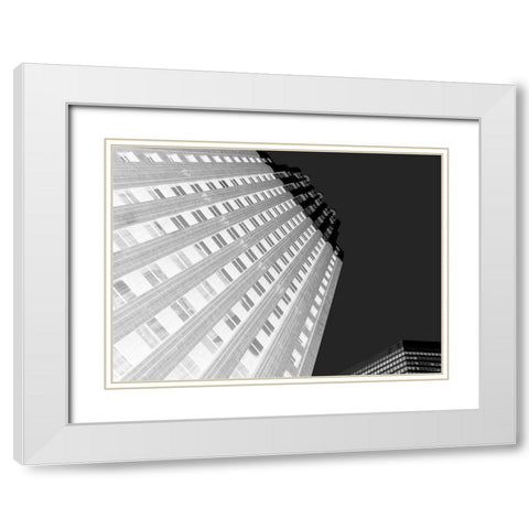 Skytower II Black and White White Modern Wood Framed Art Print with Double Matting by Bartola