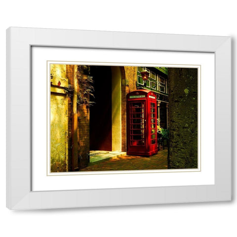 Tardis White Modern Wood Framed Art Print with Double Matting by Bartola
