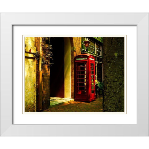 Tardis White Modern Wood Framed Art Print with Double Matting by Bartola
