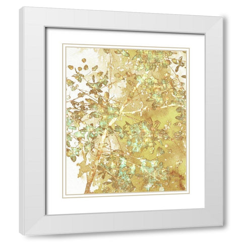Branched II White Modern Wood Framed Art Print with Double Matting by Franklin