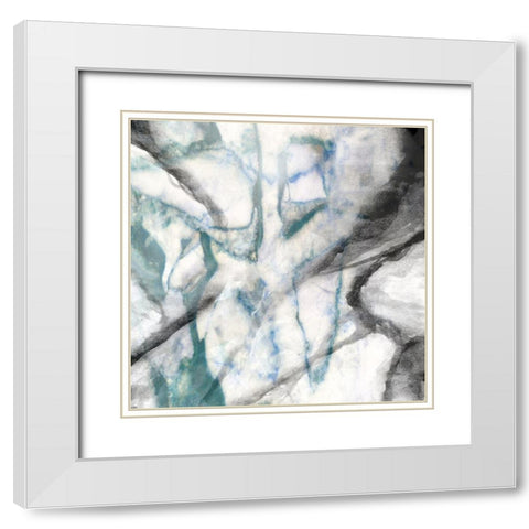 Granite Cool I White Modern Wood Framed Art Print with Double Matting by Franklin