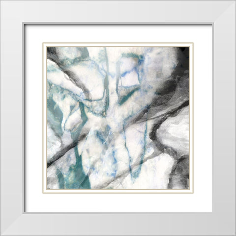 Granite Cool I White Modern Wood Framed Art Print with Double Matting by Franklin