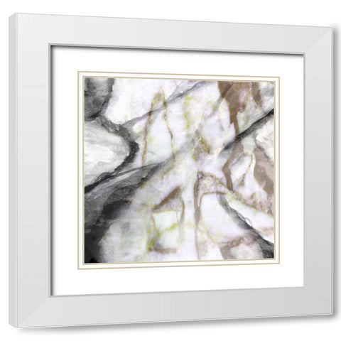 Granite Warm II White Modern Wood Framed Art Print with Double Matting by Franklin