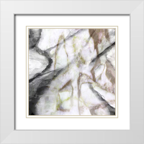 Granite Warm II White Modern Wood Framed Art Print with Double Matting by Franklin