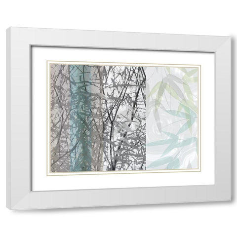 Silver Leaf White Modern Wood Framed Art Print with Double Matting by Franklin