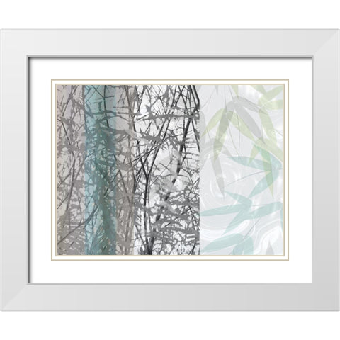 Silver Leaf White Modern Wood Framed Art Print with Double Matting by Franklin