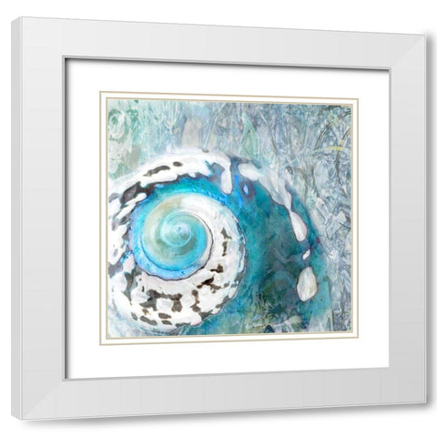 Abstract Shell White Modern Wood Framed Art Print with Double Matting by Franklin