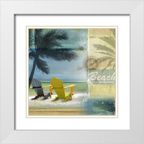 Beach White Modern Wood Framed Art Print with Double Matting by Franklin