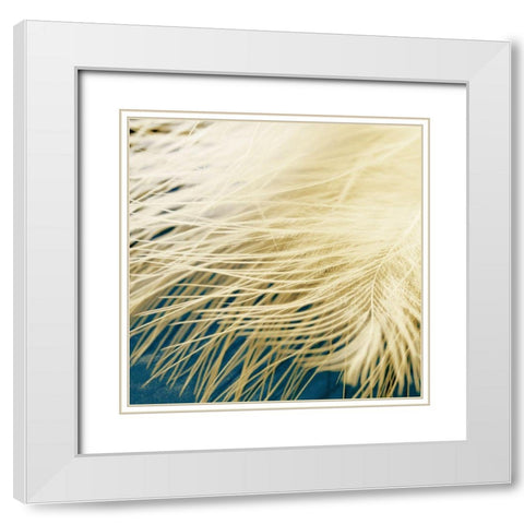 Feathergold I White Modern Wood Framed Art Print with Double Matting by Franklin