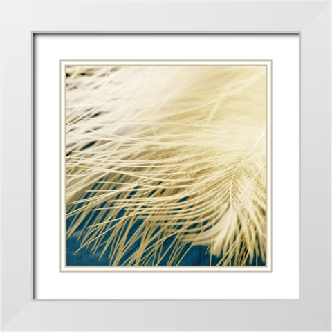 Feathergold I White Modern Wood Framed Art Print with Double Matting by Franklin