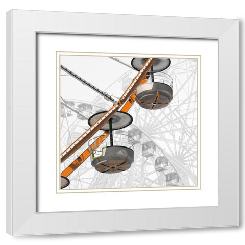 Ferris Fun White Modern Wood Framed Art Print with Double Matting by Franklin
