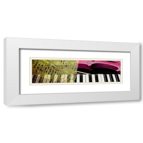 Hi Note II White Modern Wood Framed Art Print with Double Matting by Franklin