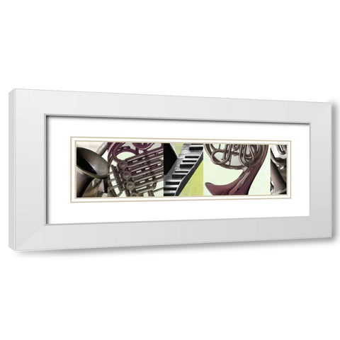 Hi Note III White Modern Wood Framed Art Print with Double Matting by Franklin