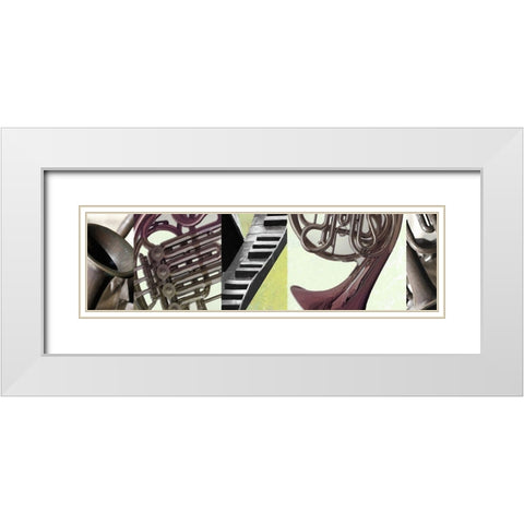 Hi Note III White Modern Wood Framed Art Print with Double Matting by Franklin