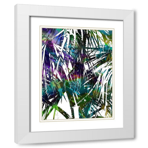 Palm Abstract I White Modern Wood Framed Art Print with Double Matting by Franklin