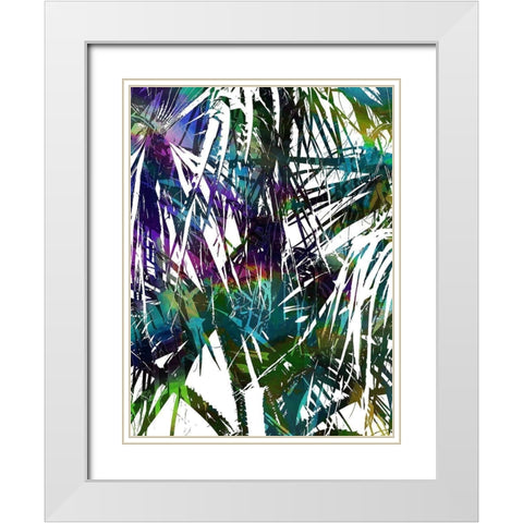 Palm Abstract I White Modern Wood Framed Art Print with Double Matting by Franklin