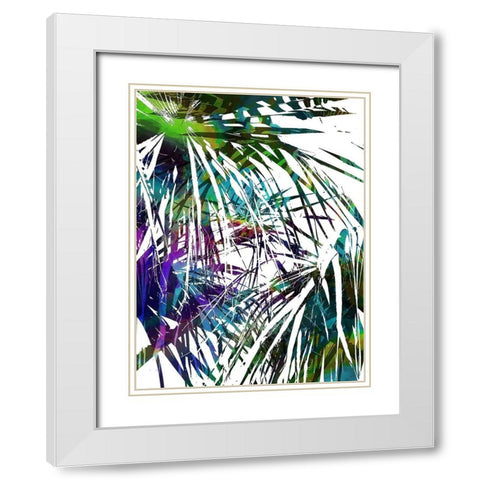 Palm Abstract II White Modern Wood Framed Art Print with Double Matting by Franklin