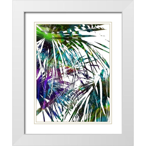 Palm Abstract II White Modern Wood Framed Art Print with Double Matting by Franklin