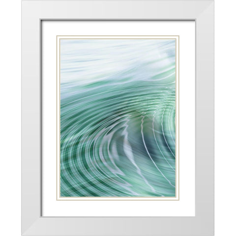 Movement I Teal White Modern Wood Framed Art Print with Double Matting by Franklin