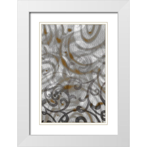 Swirly Gate I White Modern Wood Framed Art Print with Double Matting by Franklin